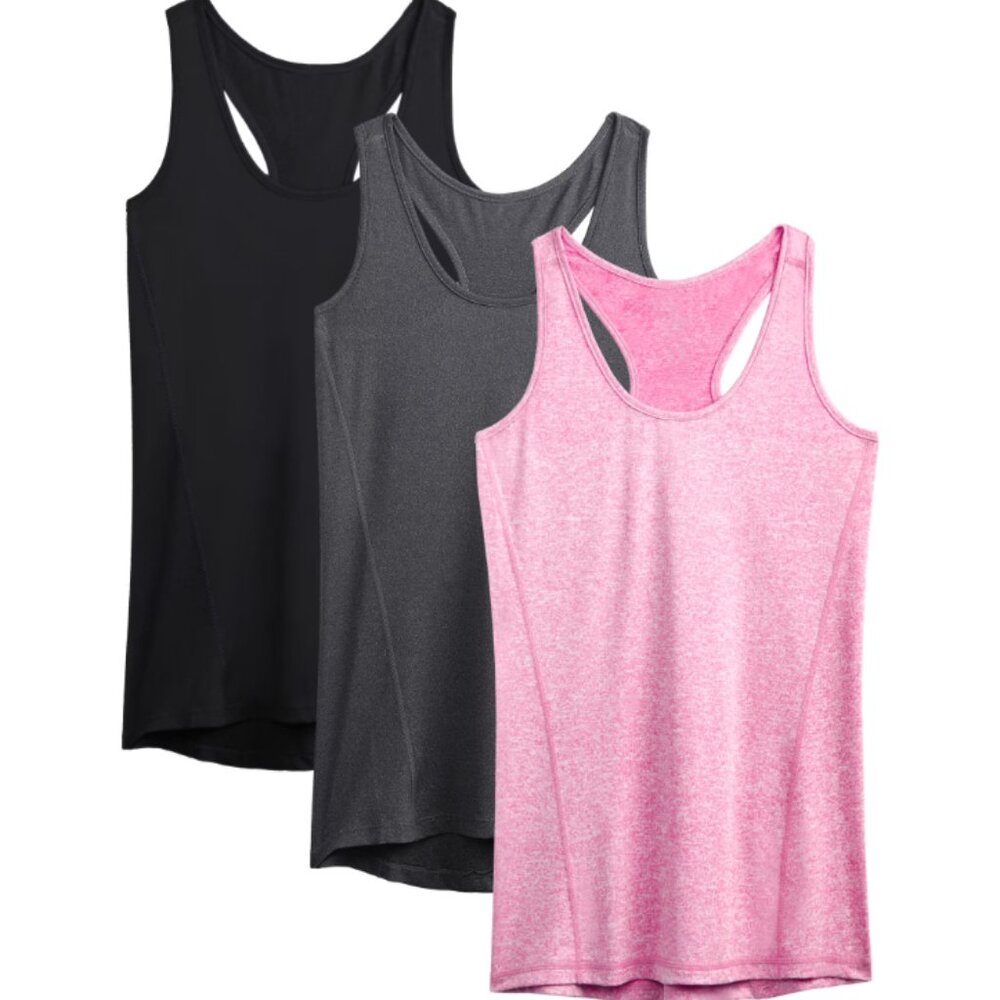 NWOT 🌺 Womens Racerback Tank Tops, 3 Pack